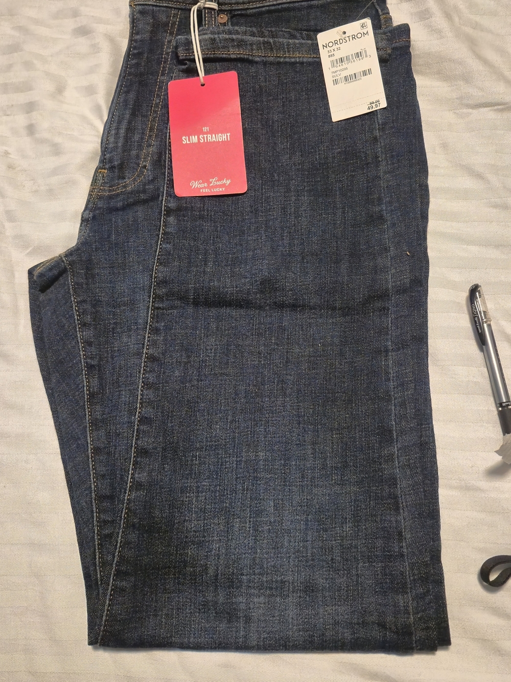 Lucky Brand Men’s Slim Straight Jeans - Dark Blue